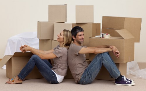 Business packing boxes ready for relocation in Bow