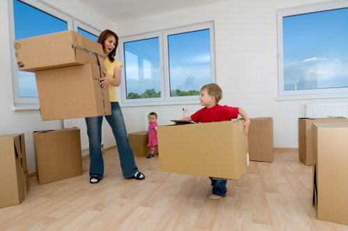 Unloading business assets at a new commercial premises in Bow