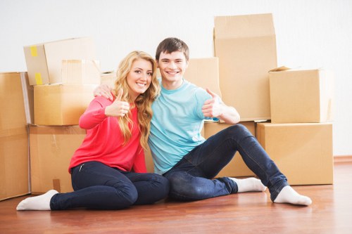 Local movers handling office furniture in Bow