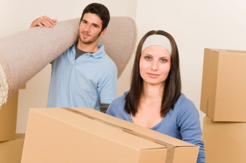 Residential moving service in Bow with boxes and furniture