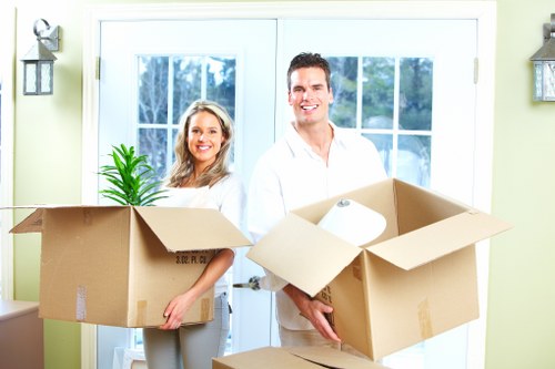 Team protecting property and checking safety during a relocation
